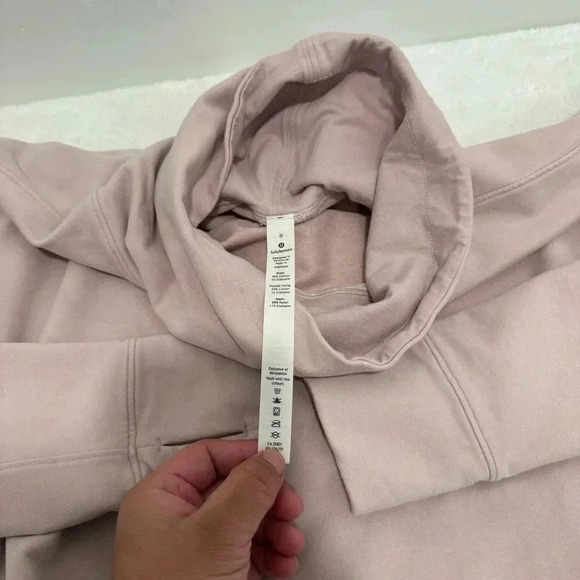 Lululemon Go Forward Blush Pink Pullover‎ Turtleneck Sweatshirt Size 8 - Picture 5 of 10